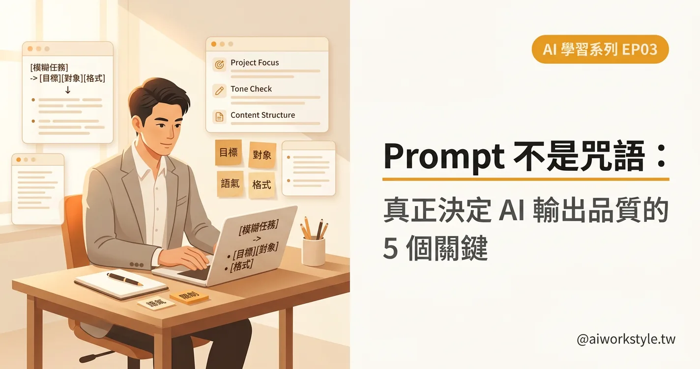 Prompt 不是咒語：真正決定 AI 輸出品質的 5 個關鍵