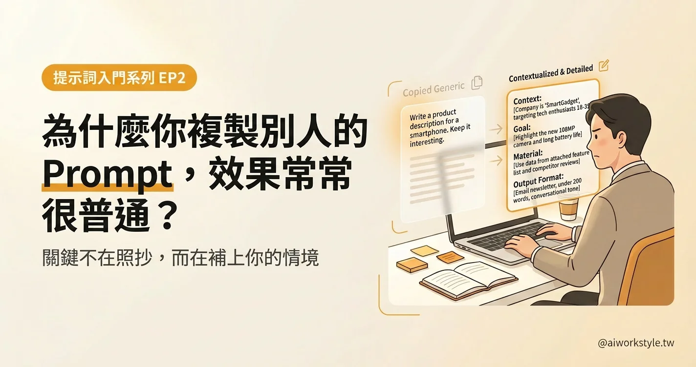 為什麼複製 Prompt 效果普通？EP02 封面